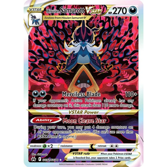 POKEMON TCG - HISUIAN SAMUROTT VSTAR GG53/GG70 CROWN ZENITH GALERIAN GALLERY