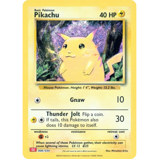 POKEMON TCG - PIKACHU 008/034 CLC CLASSIC COLLECTION HOLO
