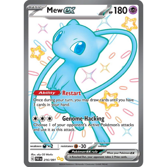 POKEMON TCG - MEW EX 216/091 PALDEAN FATES FULL ART SHINY