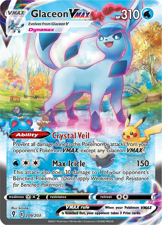 POKEMON TCG - GLACEON VMAX 209/203 EVOLVING SKIES ALTERNATE ART