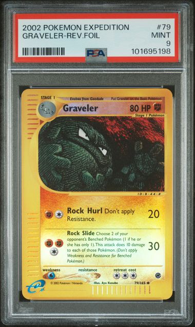 POKEMON TCG - GRAVELER 79/165 POKEMON PSA 9 EXPEDITION REVERSE HOLO