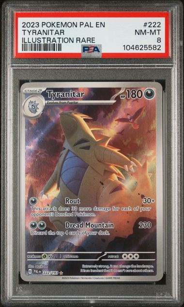 POKEMON TCG - TYRANITAR 222/193 PSA 8 PALDEA EVOLVED ILLUSTRATION RARE