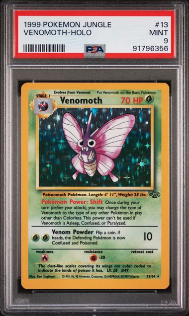 POKEMON TCG - VENOMOTH 13/64 PSA 9 JUNGLE HOLO
