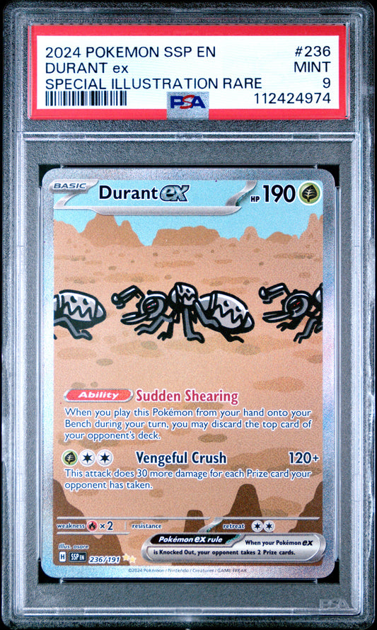 DURANT EX 236/191 PSA 9 SPECIAL ILLUSTRATION RARE SSP EN SURGING SPARKS POKEMON