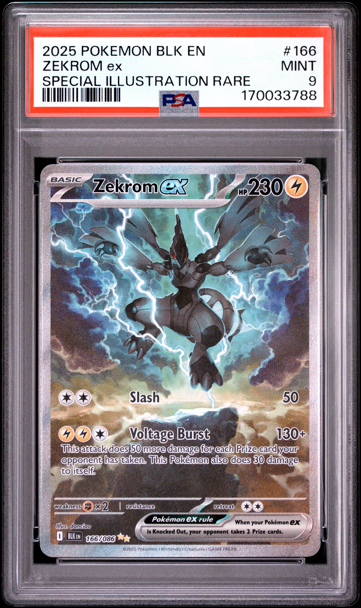 ZEKROM EX 166/086 PSA 9 SPECIAL ILLUSTRATION RARE BLACK BOLT POKEMON