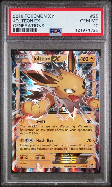 POKEMON TCG - JOLTEON EX 28/83 GENERATIONS ULTRA RARE