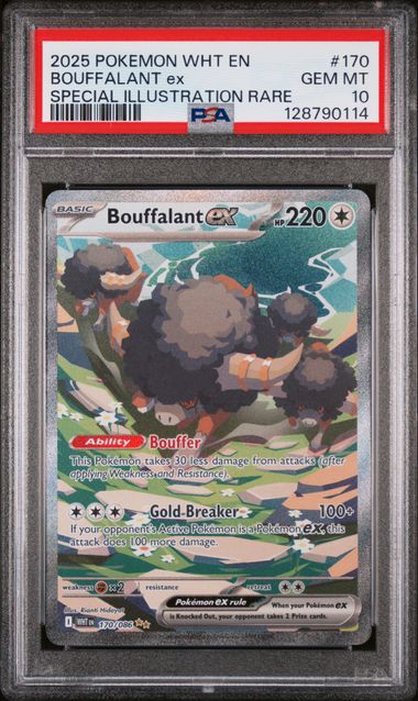 POKEMON TCG - BOUFFALANT EX 170/086 POKEMON PSA 10 WHITE FLARE SPECIAL ILLUSTRATION RARE