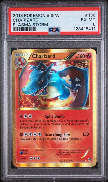 POKEMON TCG - CHARIZARD 136/135 POKEMON PSA 6 PLASMA BLAST SECRET RARE