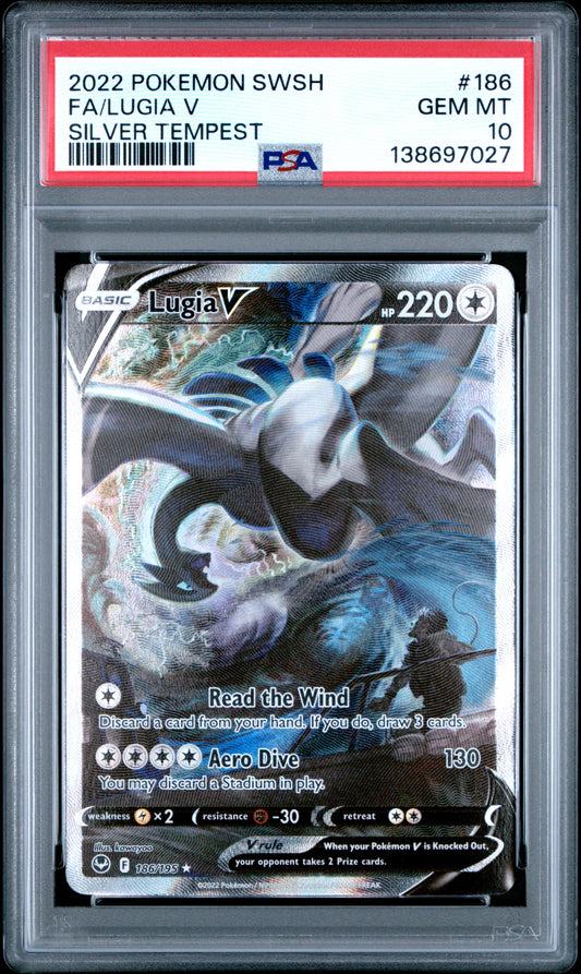 LUGIA V 186/195 PSA 10 SILVER TEMPEST POKEMON