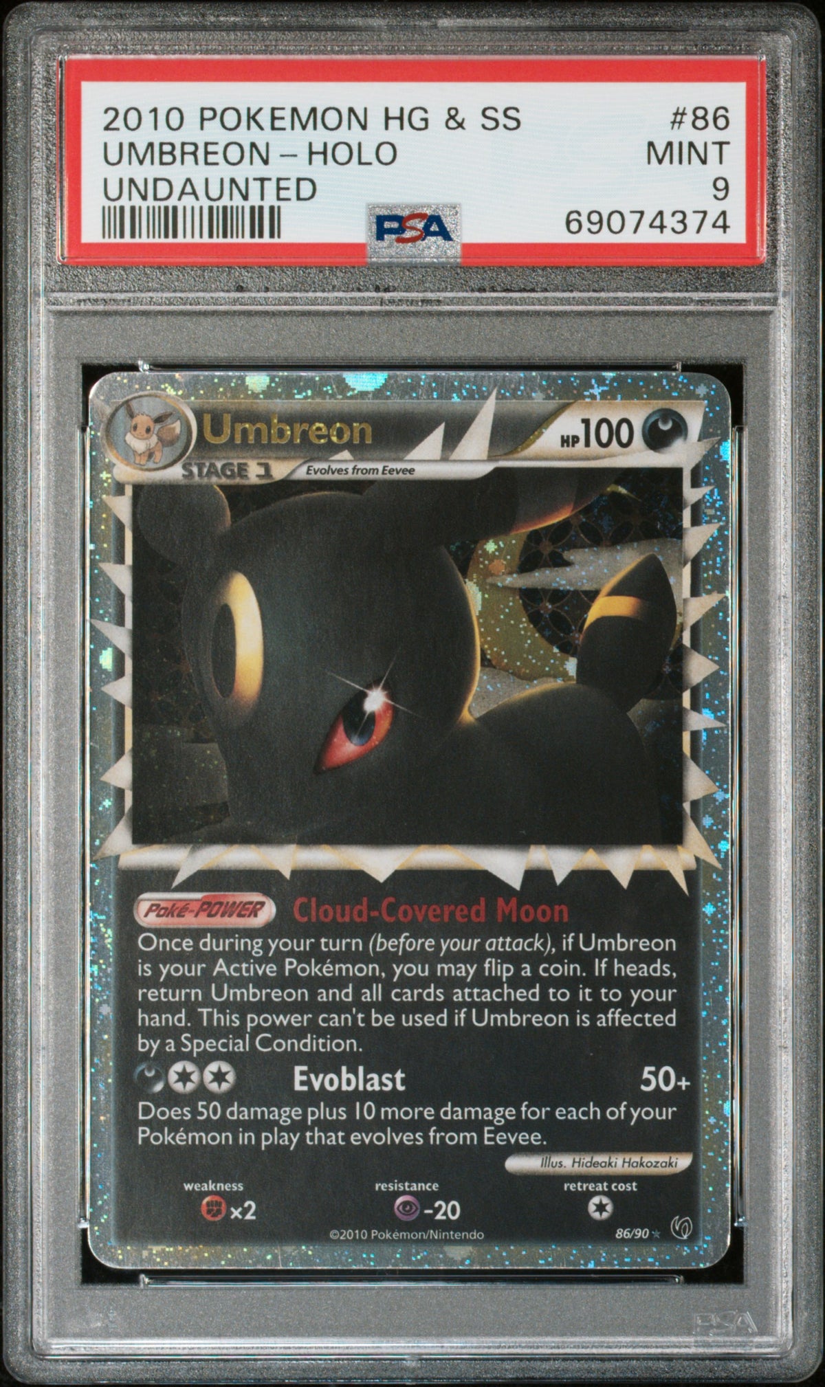 UMBREON HOLO 86/123 PSA 9 HEARTGOLD & SOULSILVER UNDAUNTED POKEMON