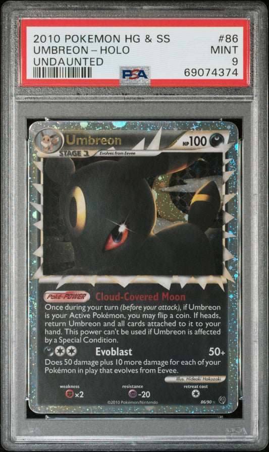 UMBREON HOLO 86/123 PSA 9 HEARTGOLD & SOULSILVER UNDAUNTED POKEMON