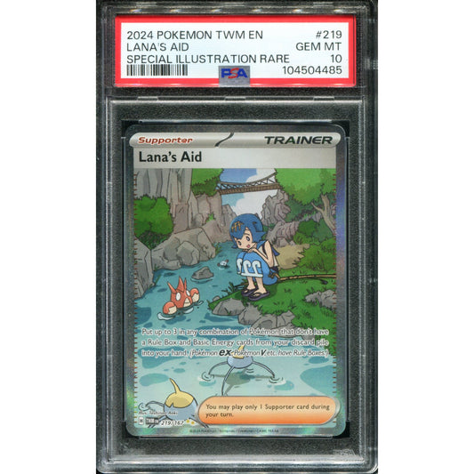 POKEMON TCG - LANA'S AID 219/167 PSA 10 TWILIGHT MASQUERADE ALTERNATE ART