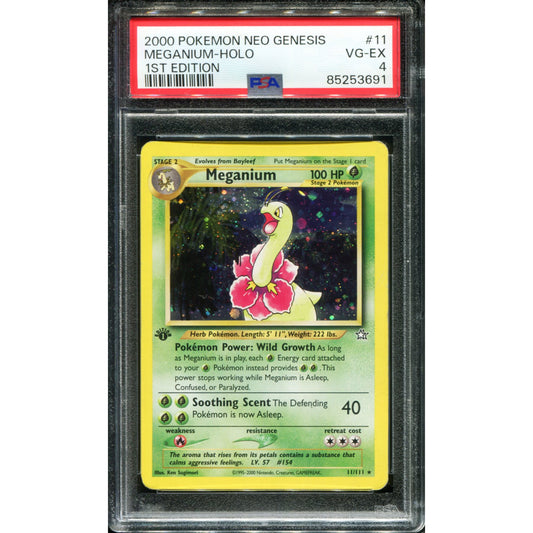 POKEMON TCG - MEGANIUM 11/111 POKEMON PSA 4 NEO GENESIS 1ST EDITION HOLO