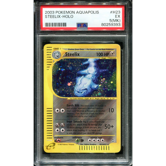 POKEMON TCG - STEELIX H23/H32 POKEMON PSA 5(MK) AQUAPOLIS HOLO