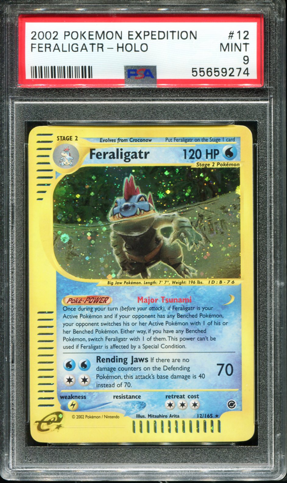 POKEMON TCG - FERALIGATR 12/165 POKEMON PSA 9 EXPEDITION HOLO RARE