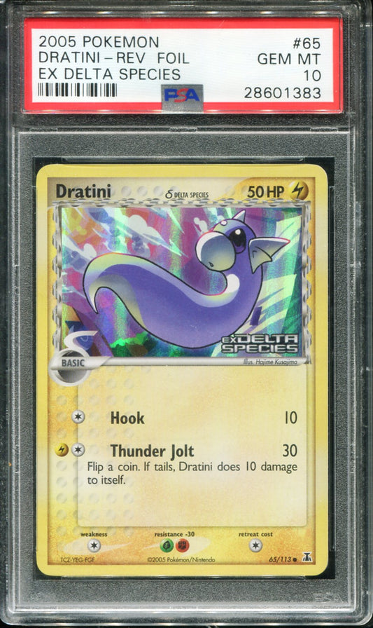 POKEMON TCG - DRATINI 65/113 POKEMON PSA 10 EX DELTA SPECIES REVERSE HOLO
