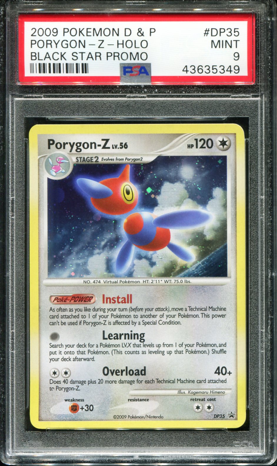 POKEMON TCG - PORYGON-Z DP35 POKEMON PSA 9 D&P BLACK STAR PROMO HOLO