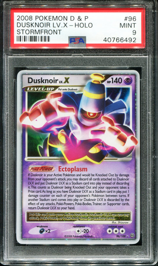 POKEMON TCG - DUSKNOIR LV.X 96/100 POKEMON PSA 9 D&P STORMFRONT HOLO