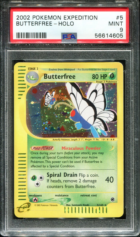 POKEMON TCG - BUTTERFREE 5/165 POKEMON PSA 9 EXPEDITION HOLO RARE