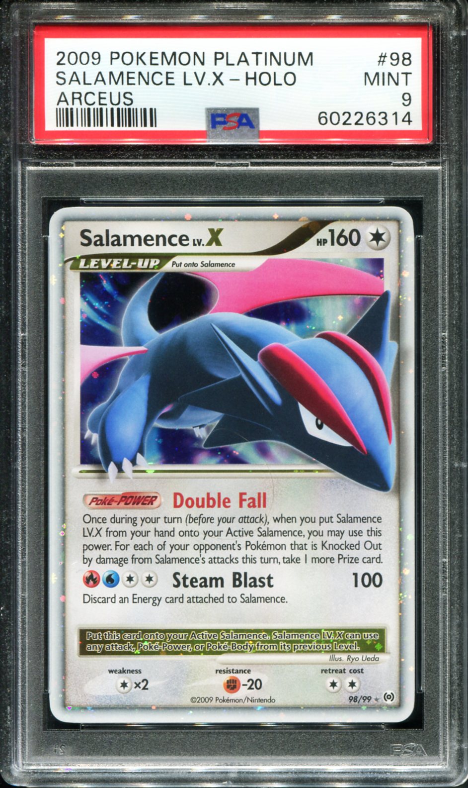 POKEMON TCG - SALAMENCE LV.X 98/99 POKEMON PSA 9 PLATINUM ACREUS HOLO RARE