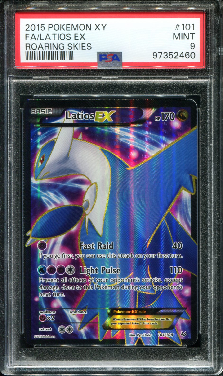 POKEMON TCG - LATIOS EX 101/108 POKEMON PSA 9 ROARING SKIES FULL ART