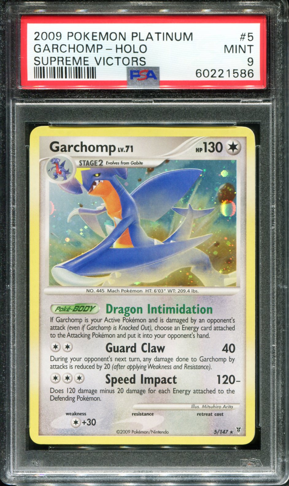 POKEMON TCG - GARCHOMP 5/147 POKEMON PSA 9 PLATINUM SUPREME VICTORS HOLO