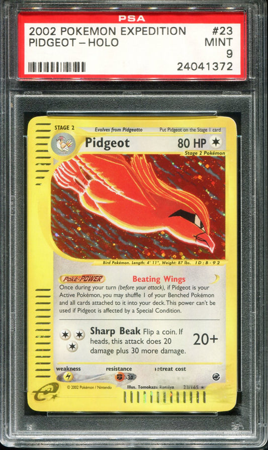 POKEMON TCG - PIDGEOT 23/165 POKEMON PSA 9 EXPEDITION HOLO