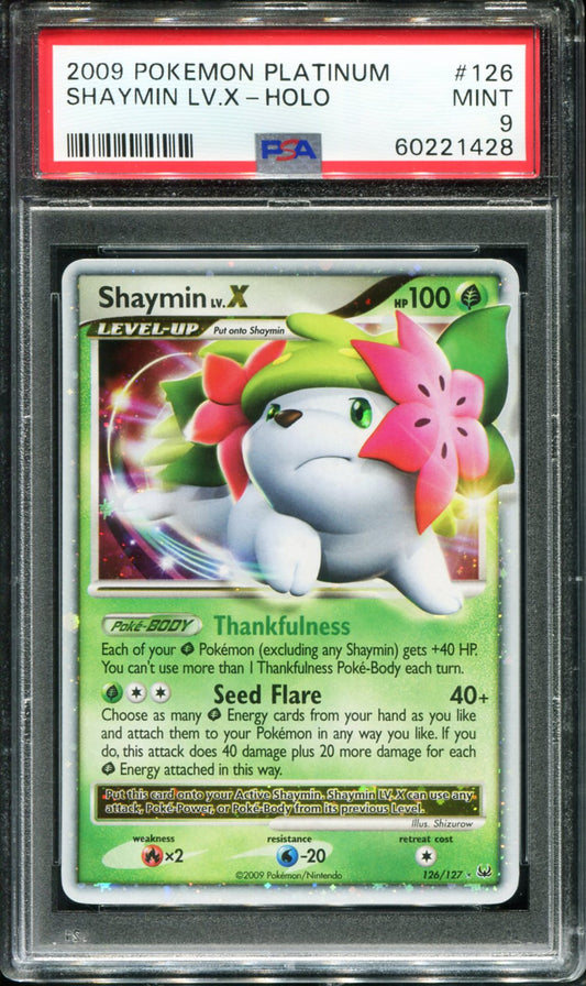 POKEMON TCG - SHAYMIN LV.X 126/127 POKEMON PSA 9 PLATINUM HOLO