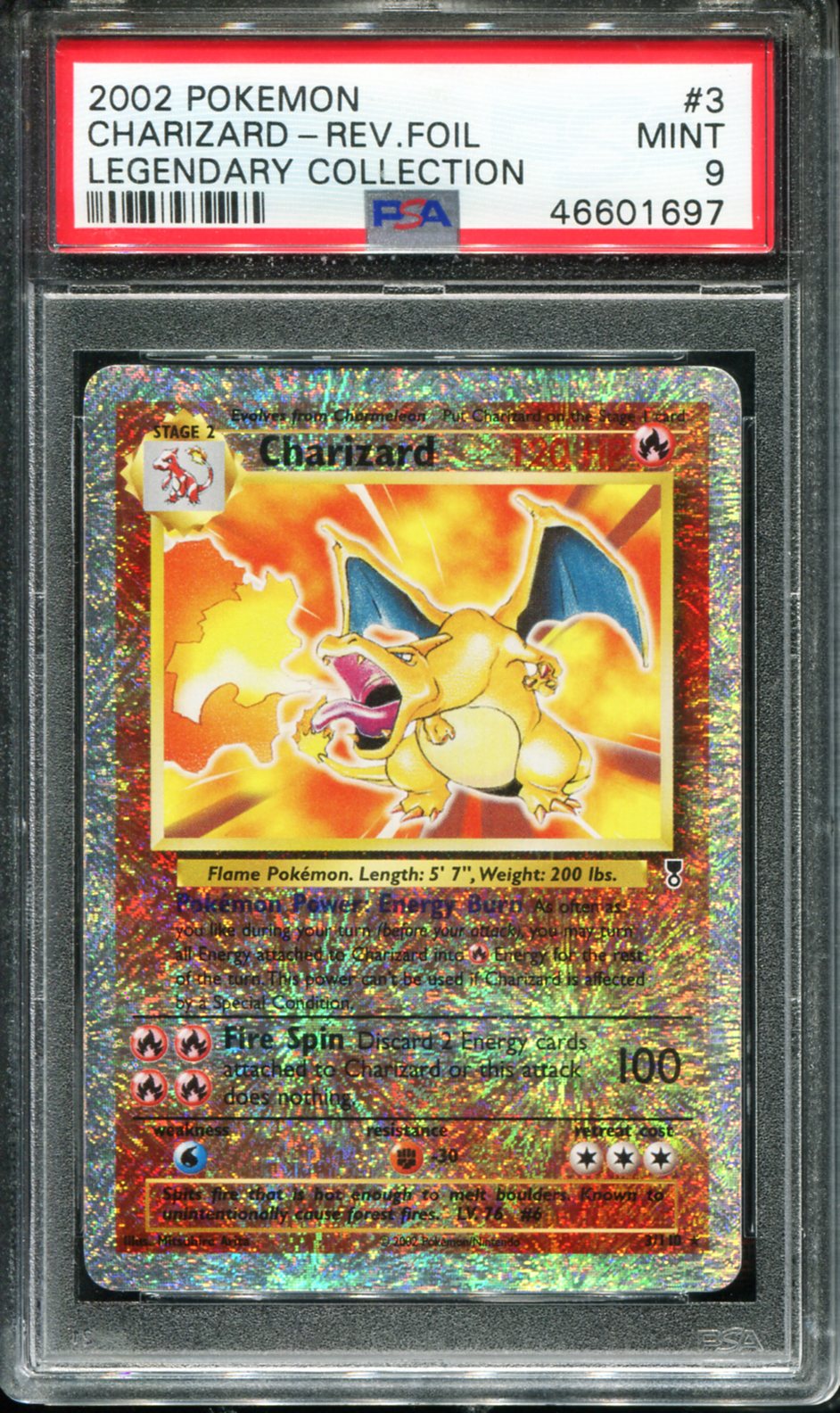 POKEMON TCG - CHARIZARD 3/110 POKEMON PSA 9 LEGENDARY COLLECTION REV HOLO