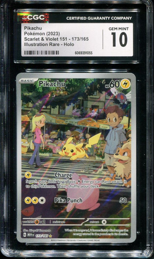 POKEMON TCG - PIKACHU 173/165 CGC 10 151 ILLUSTRATION RARE