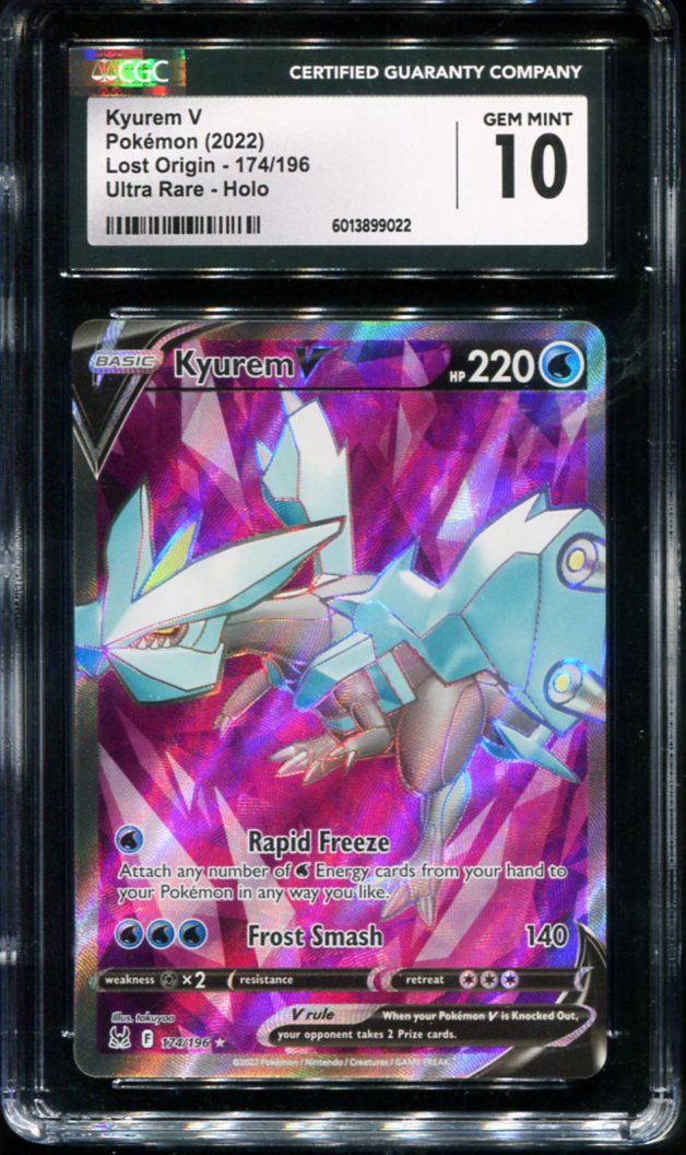 POKEMON TCG - KYUREM V 174/196 CGC 10 LOST ORIGIN ULTRA RARE