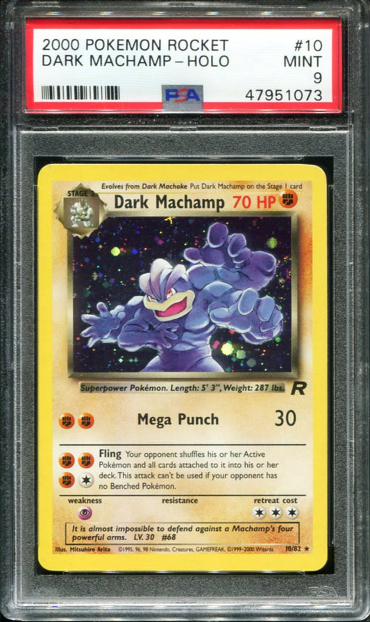 POKEMON TCG - DARK MACHAMP 10/82 PSA 9 ROCKET HOLO RARE