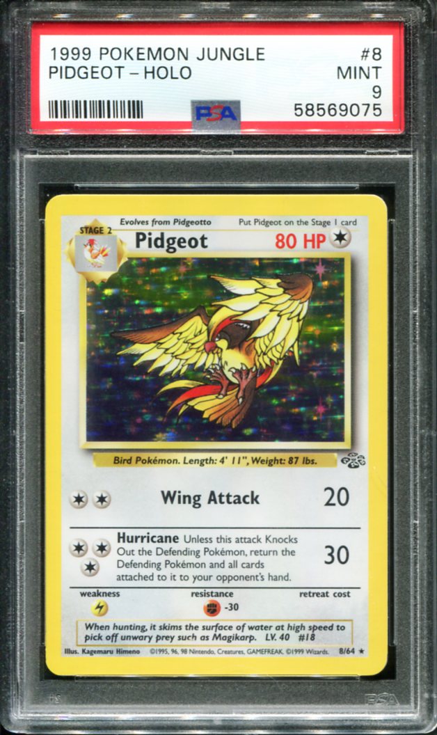 POKEMON TCG - PIDGEOT 8/64 PSA 9 JUNGLE HOLO RARE