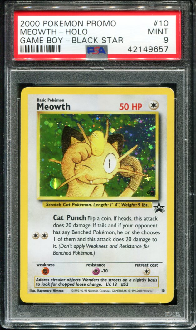 POKEMON TCG - MEOWTH 10 PSA 9 GAME BOY PROMO HOLO