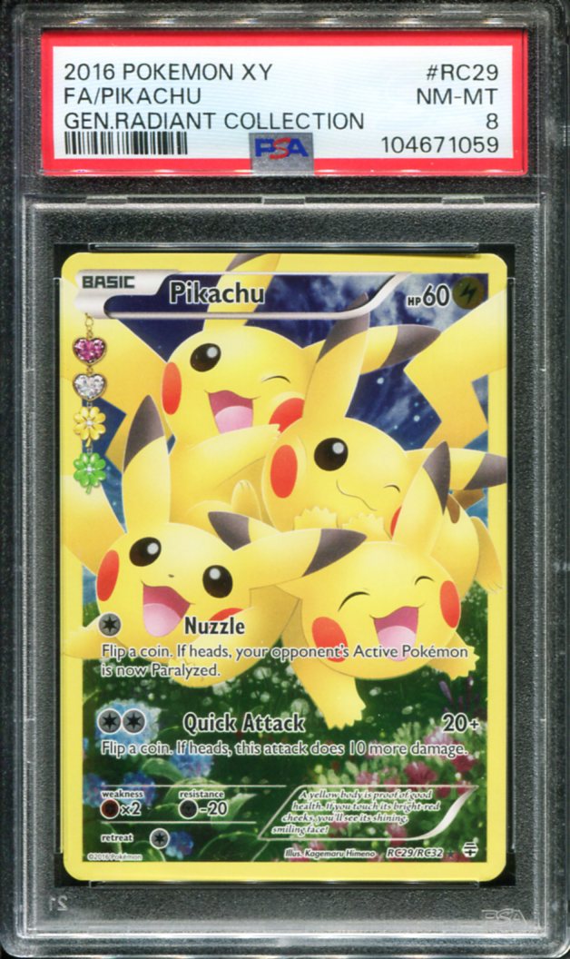 POKEMON TCG - PIKACHU RC29/RC32 PSA 8 GENERATIONS FULL ART