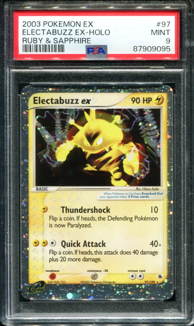 POKEMON TCG - ELECTABUZZ EX 97/109 PSA 9 RUBY & SAPPHIRE HOLO