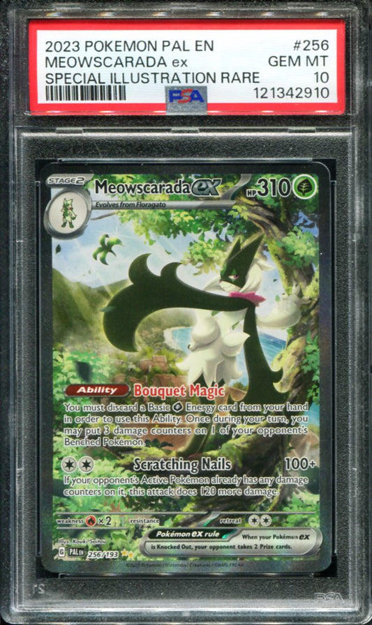 POKEMON TCG - MEOWSCARADA EX 256/193 PSA 10 PALDEA EVOLVED SIR