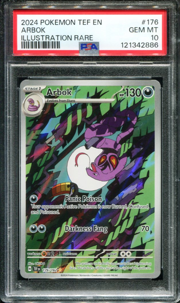 POKEMON TCG - ARBOK 176/162 PSA 10 TEMPORAL FORCES ILLUSTRATION RARE