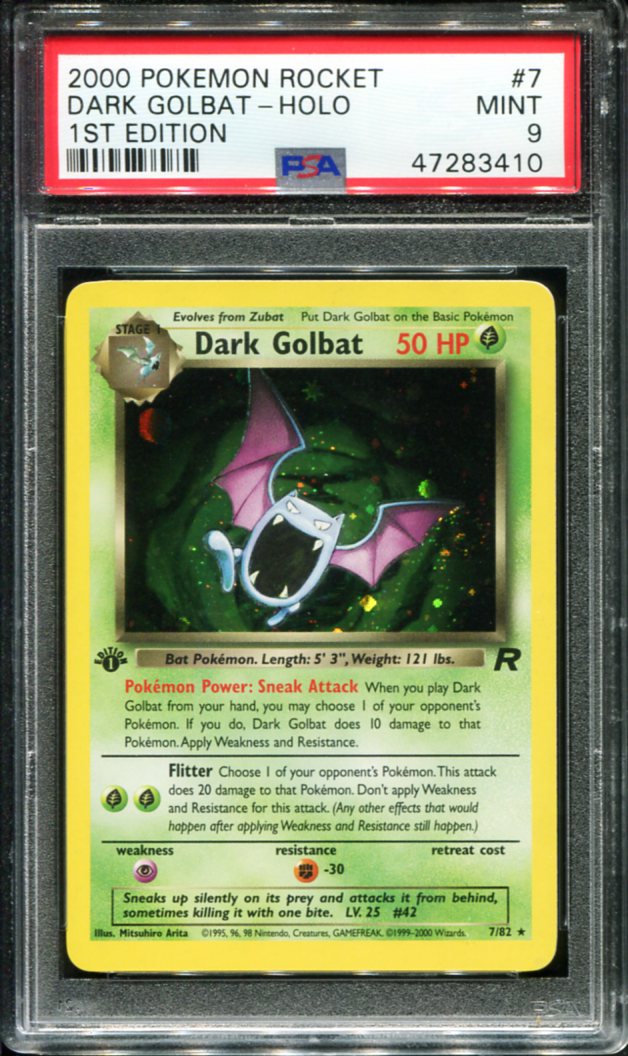 POKEMON TCG - DARK GOLBAT 7/82 PSA 9 ROCKET FIRST EDITION HOLO RARE