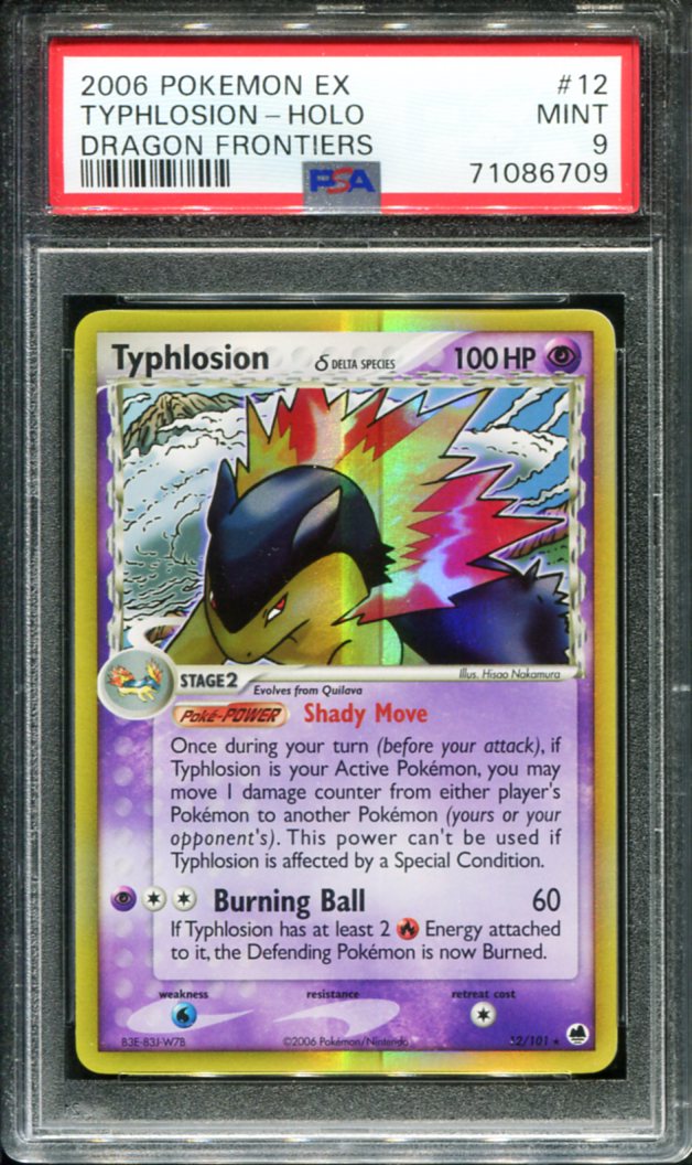 POKEMON TCG - TYPHLOSION 12/101 PSA 9 EX DRAGON FRONTIERS HOLO RARE