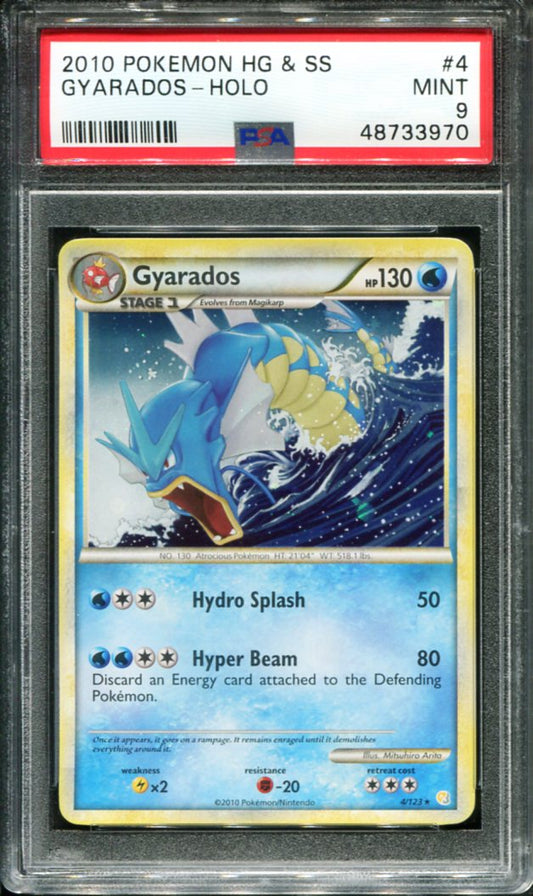 POKEMON TCG - GYARADOS 4/123 PSA 9 HG&SS HOLO RARE