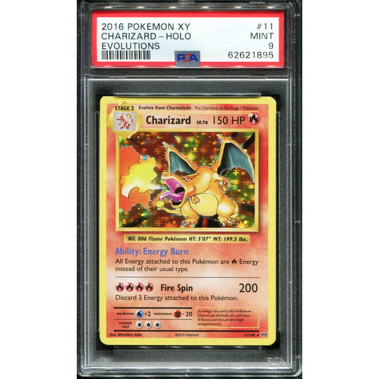 POKEMON TCG - CHARIZARD 11/108 POKEMON PSA 9 XY EVOLUTIONS HOLO