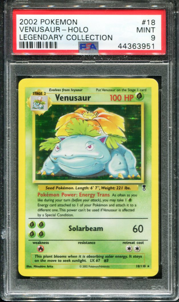 POKEMON TCG - VENUSAUR 18/110 PSA 9 LEGENDARY COLLECTION PSA 9