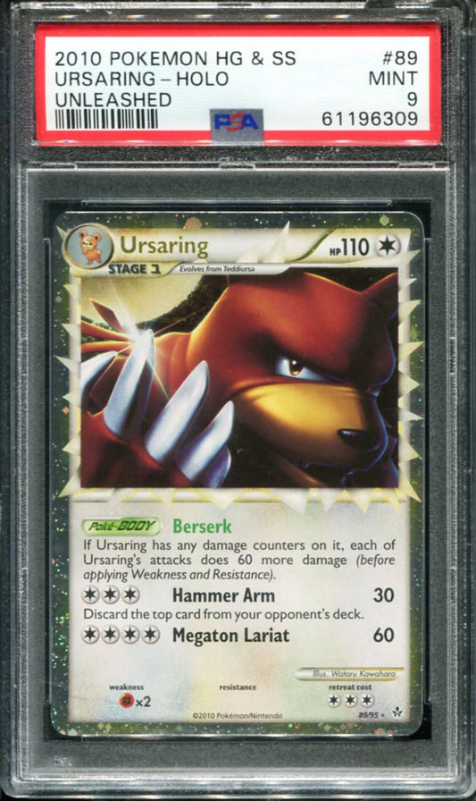 POKEMON TCG - URSARING 89/95 PSA 9 UNLEASHED HOLO RARE