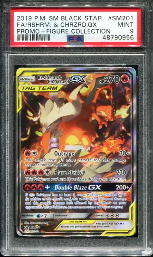 POKEMON TCG - RESHIRAM & CHARIZARD GX SM201 FIGURE COLLECCTION ALTERNATE ART