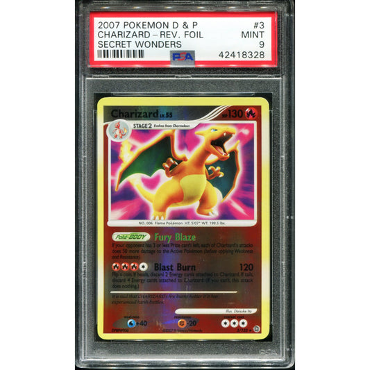 POKEMON TCG - CHARIZARD 3/132 POKEMON PSA 9 SECRET WONDERS REVERSE HOLO
