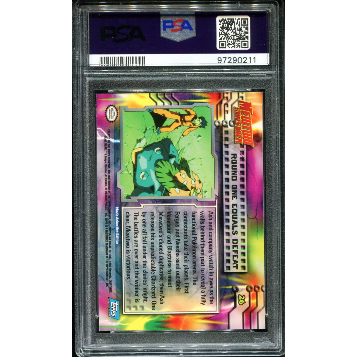 POKEMON TCG - ROUND ONE EQUALS DEFEAT POKEMON PSA 10 TOPPS MOVIE EDITION