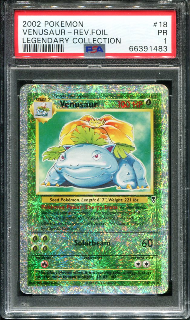 POKEMON TCG - VENUSAUR 18/110 PSA 1 LEGENDARY COLLECTION REVERSE HOLO