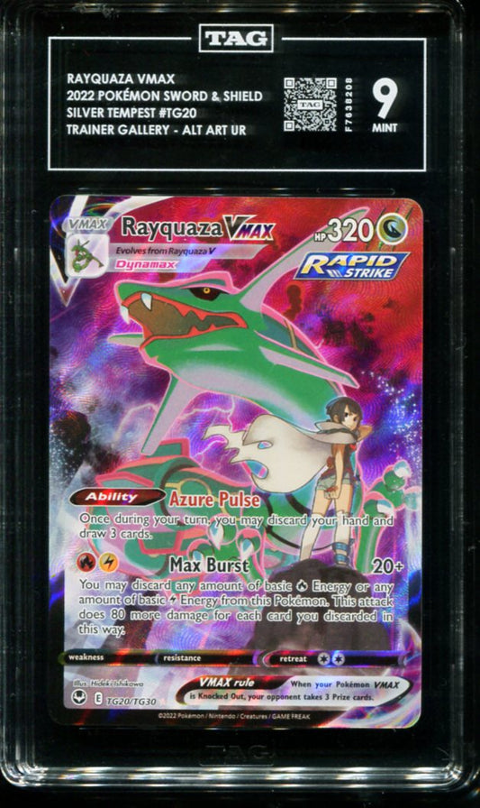 POKEMON TCG - RAYQUAZA VMAX TG20/TG30 TAG 9 SILVER TEMPEST TRAINER GALLERY