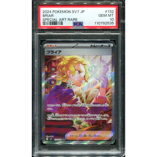 POKEMON TCG - BRIAR 132/102 POKEMON PSA 10 JAPANESE SV7 SPECIAL ART RARE